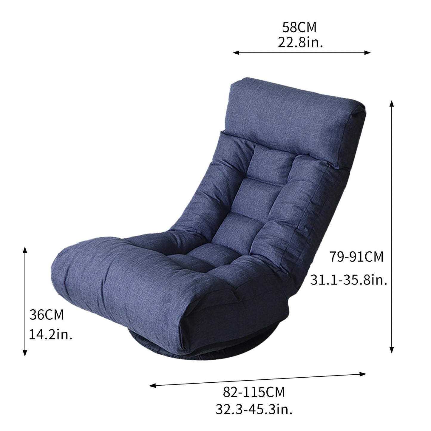 Ensemble de fauteuil inclinable rembourré sans accoudoirs avec pouf et appui-tête réglable