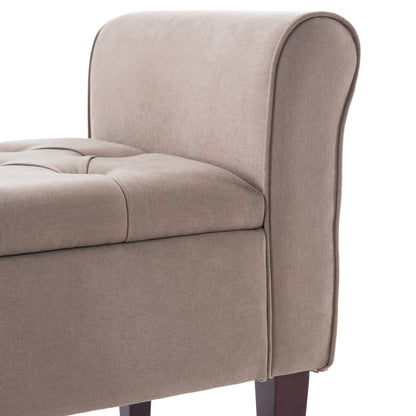 Banc de rangement rembourré, banc d'entrée avec dessus rabattable touffeté, 50,4 pouces