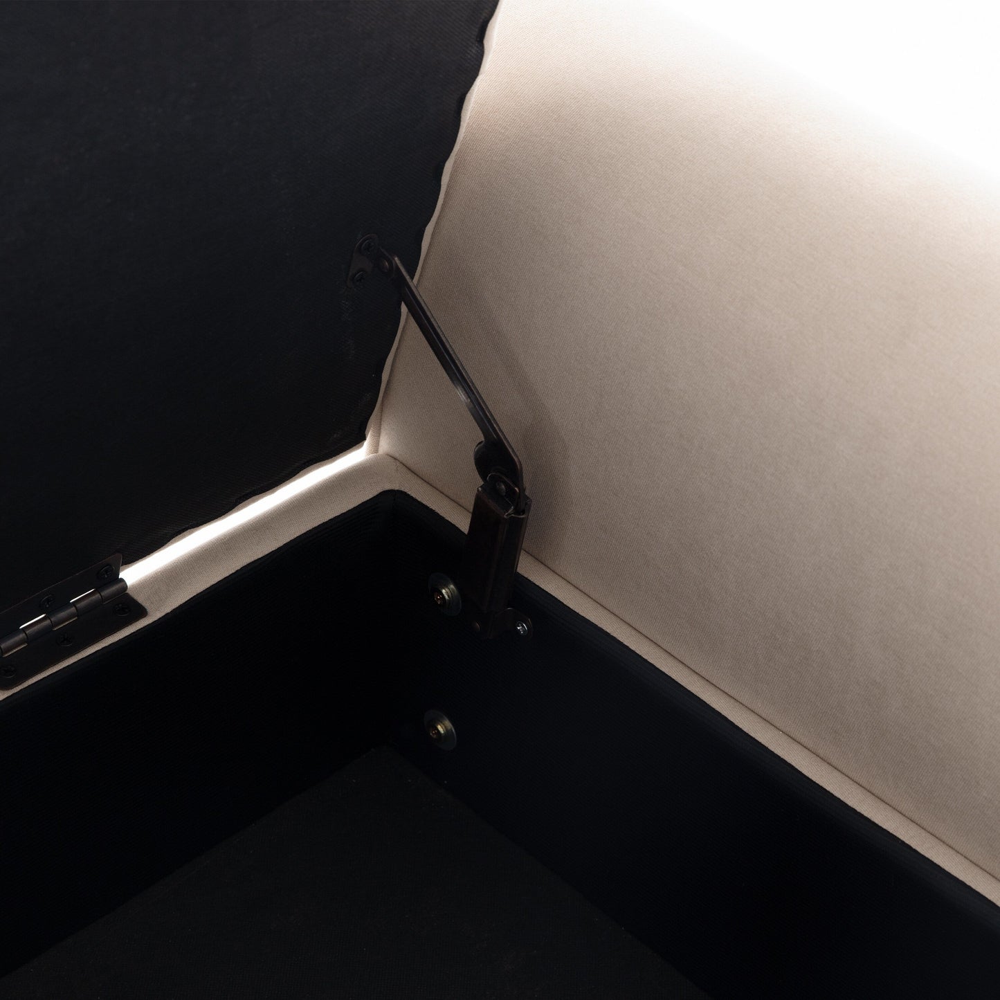 Banc de rangement rembourré, banc d'entrée avec dessus rabattable touffeté, 50,4 pouces