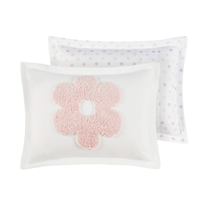 Parure de lit réversible en chenille tuftée à motif floral Madeline Kids d'Intelligent Design Kids