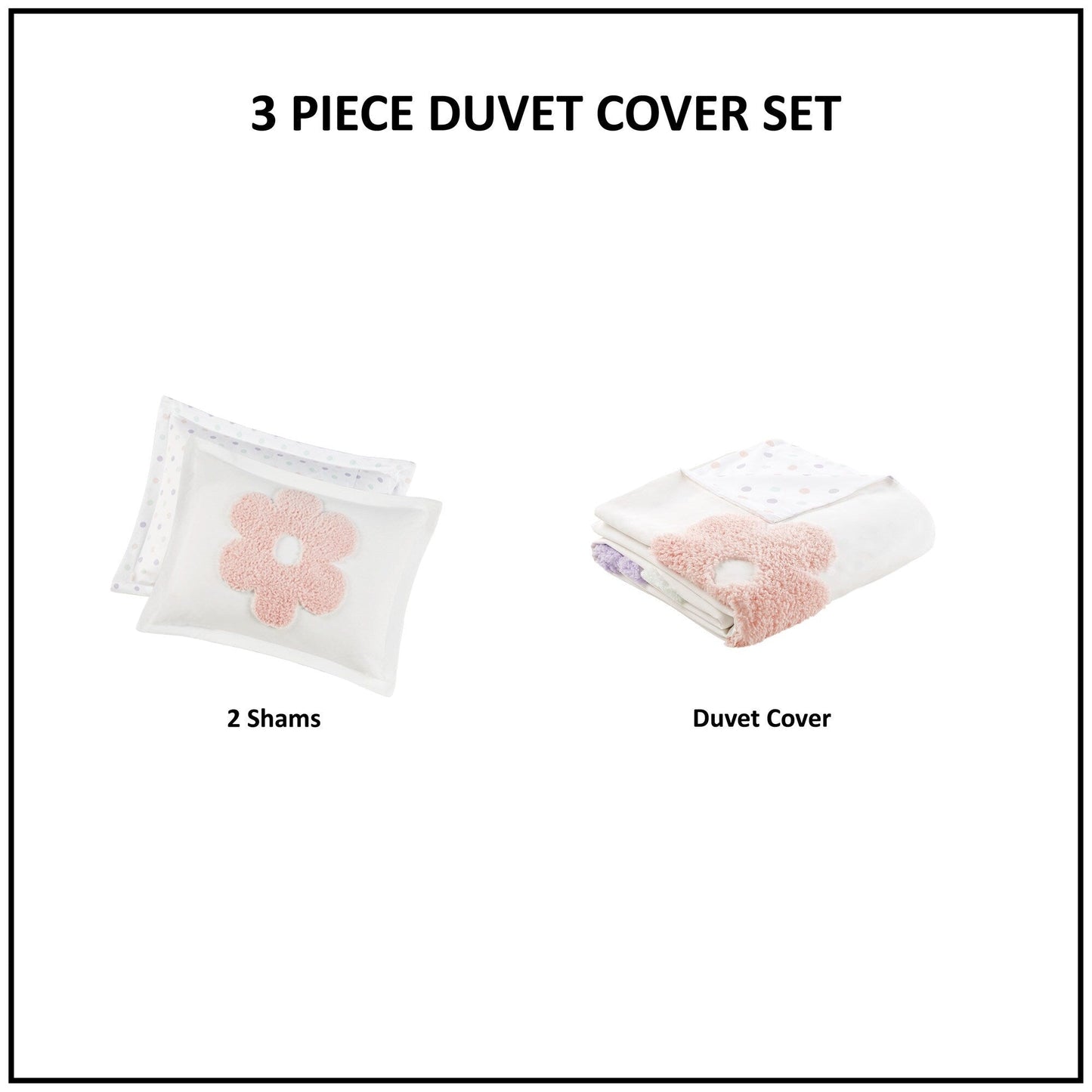 Parure de lit réversible en chenille tuftée à motif floral Madeline Kids d'Intelligent Design Kids