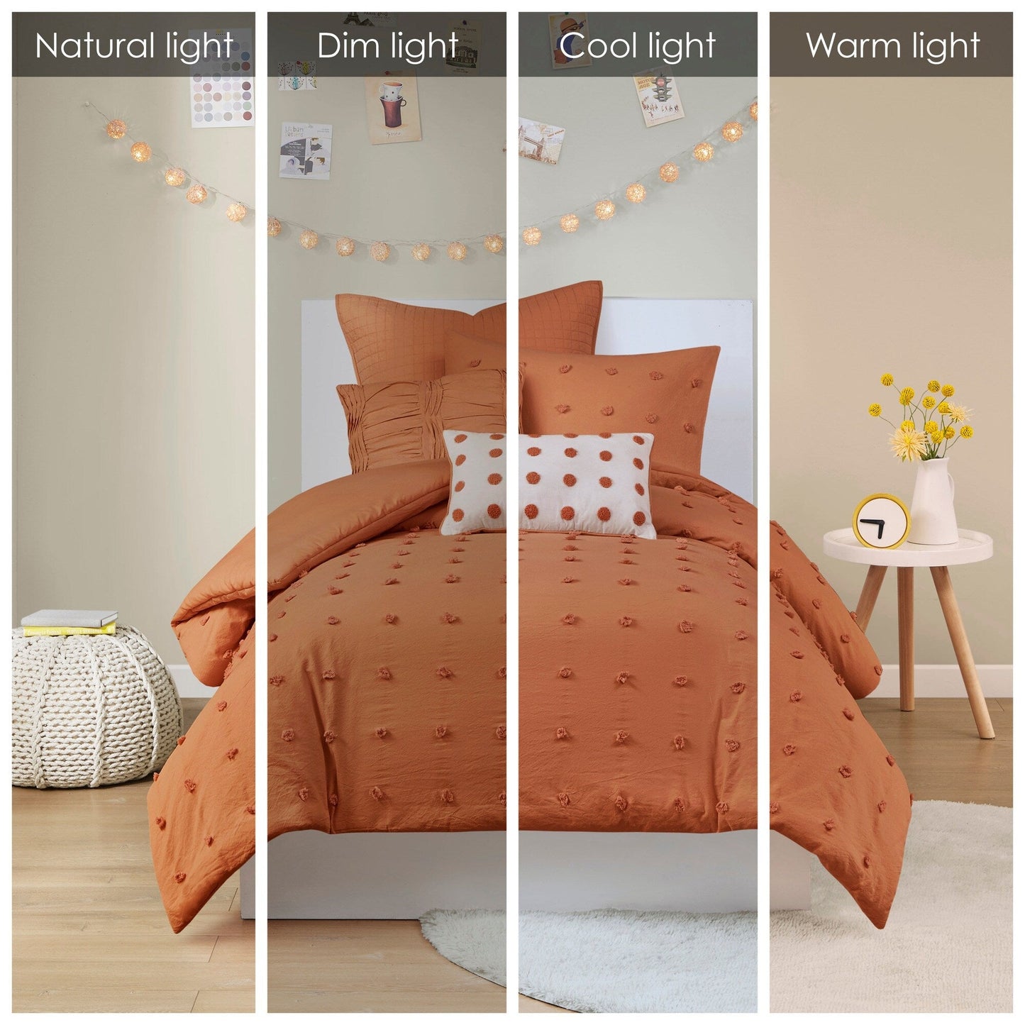 Parure de lit Intelligent Design en coton jacquard maïs avec taies d'oreiller carrées et coussins décoratifs