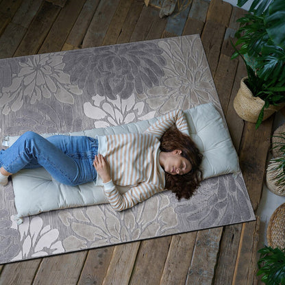 VILLADECOR Tapis d'intérieur/extérieur à motif floral, poils courts ou longs, pour terrasse