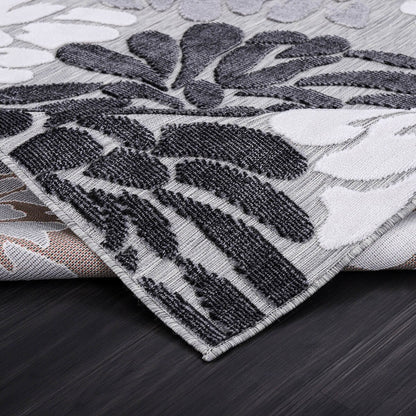 VILLADECOR Tapis d'intérieur/extérieur à motif floral, poils courts ou longs, pour terrasse