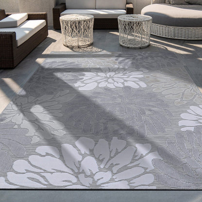 VILLADECOR Tapis d'intérieur/extérieur à motif floral, poils courts ou longs, pour terrasse