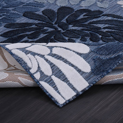 VILLADECOR Tapis d'intérieur/extérieur à motif floral, poils courts ou longs, pour terrasse