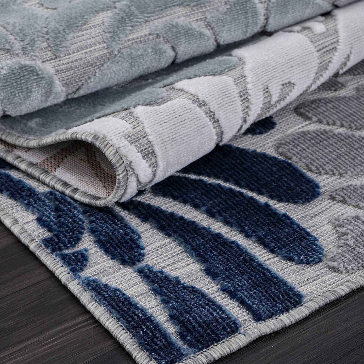 VILLADECOR Tapis d'intérieur/extérieur à motif floral, poils courts ou longs, pour terrasse