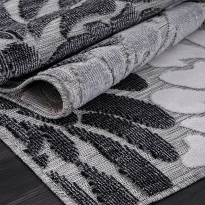 VILLADECOR Tapis d'intérieur/extérieur à motif floral, poils courts ou longs, pour terrasse