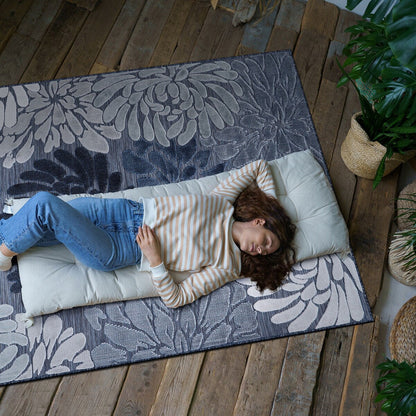 VILLADECOR Tapis d'intérieur/extérieur à motif floral, poils courts ou longs, pour terrasse