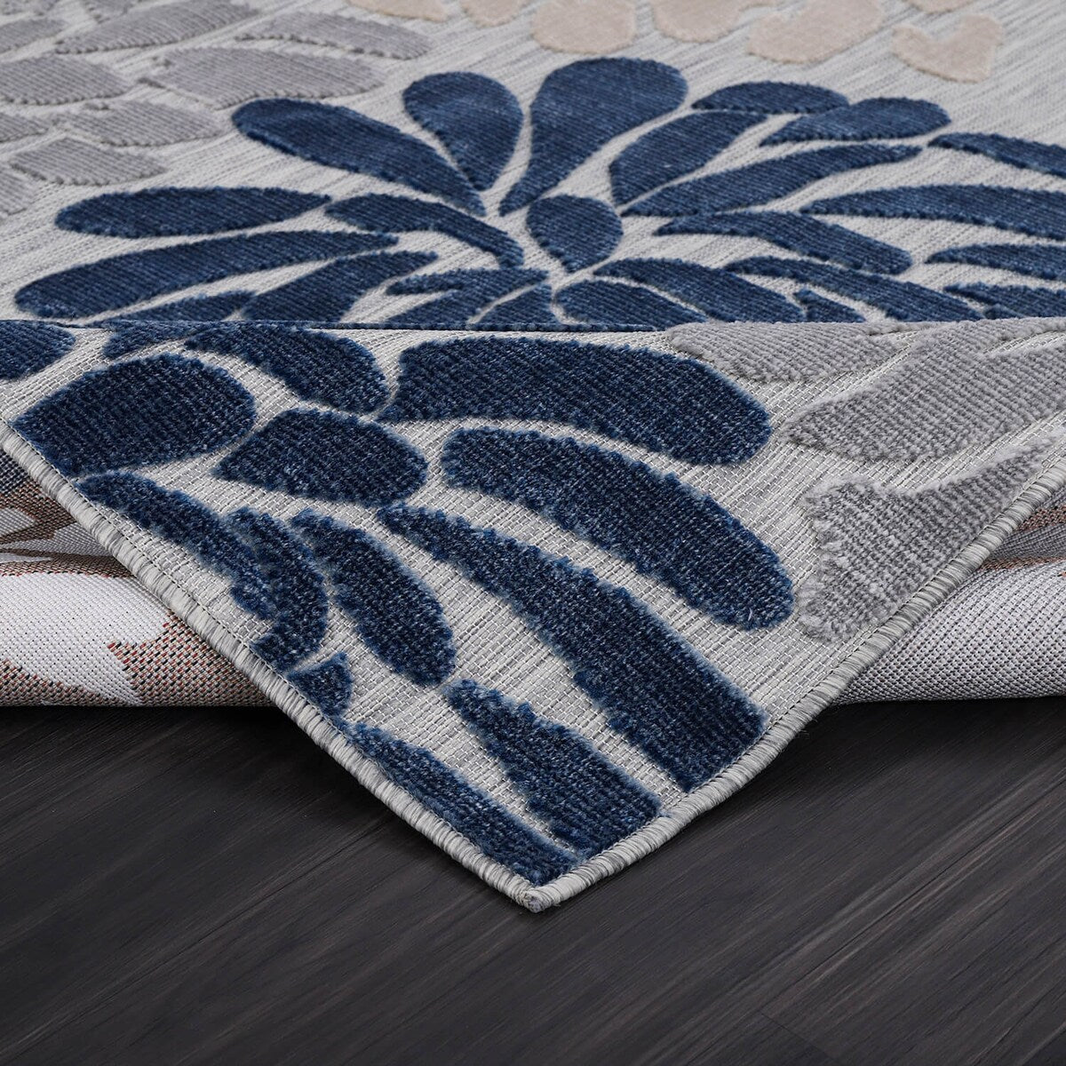 VILLADECOR Tapis d'intérieur/extérieur à motif floral, poils courts ou longs, pour terrasse