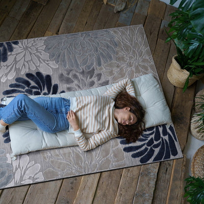 VILLADECOR Tapis d'intérieur/extérieur à motif floral, poils courts ou longs, pour terrasse