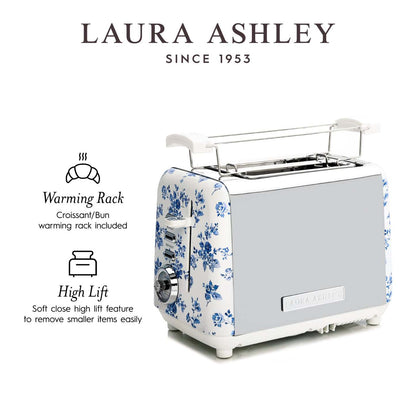 Laura Ashley Grille-pain à 2 tranches en acier inoxydable, rosier de Chine - VQ-SBT582-LACR-CA