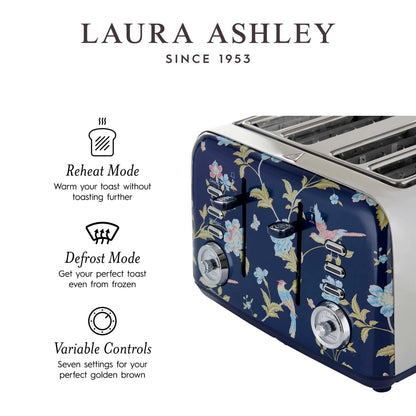 Laura Ashley Grille-pain à 4 tranches Elveden bleu marine - VQ_SBT583-LAN-CA