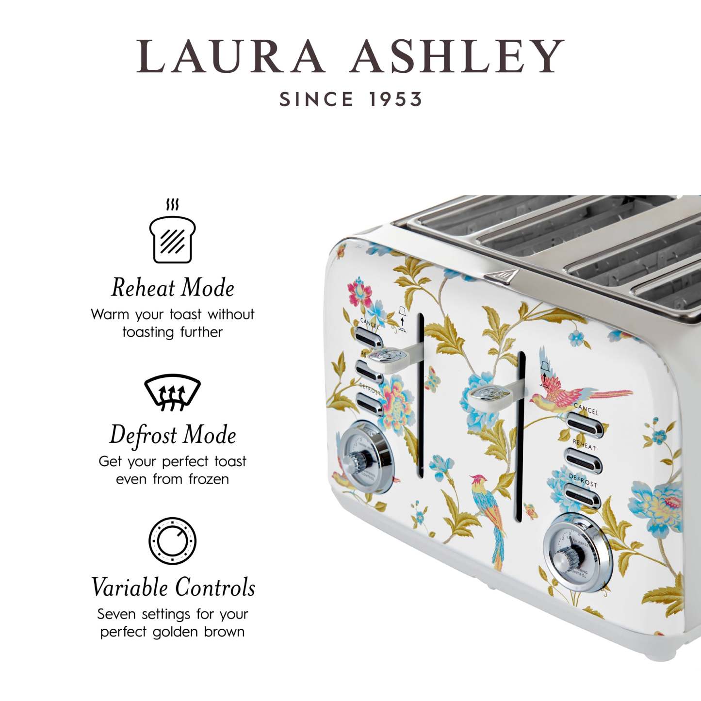 Grille-pain Laura Ashley 4 tranches Elveden blanc - VQ_SBT583-LAW-CA