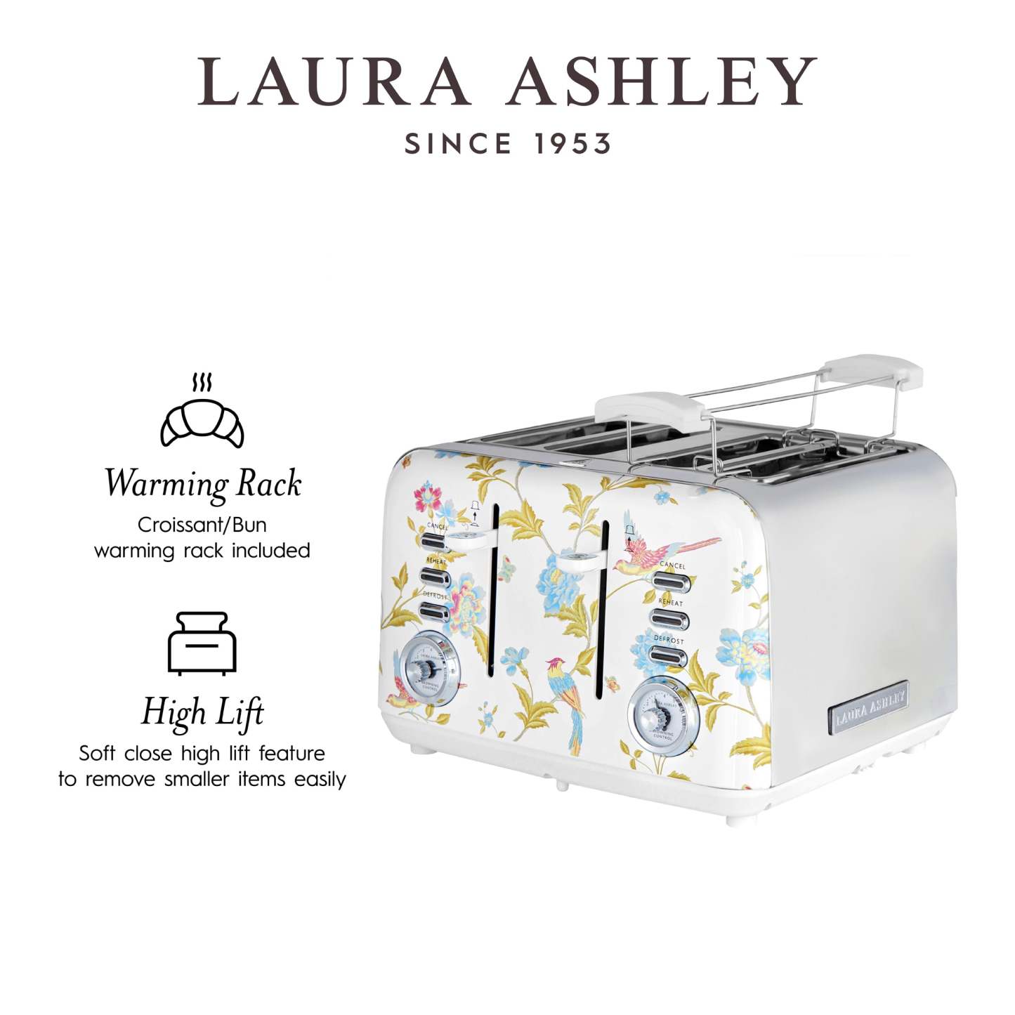 Grille-pain Laura Ashley 4 tranches Elveden blanc - VQ_SBT583-LAW-CA