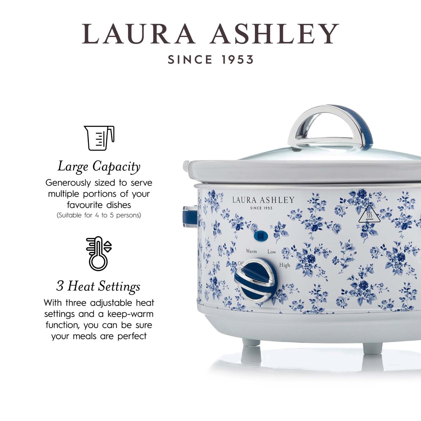 Mijoteuse Laura Ashley de 3,5 l, rosier de Chine - VQ-SLWC3L-LACR-CA