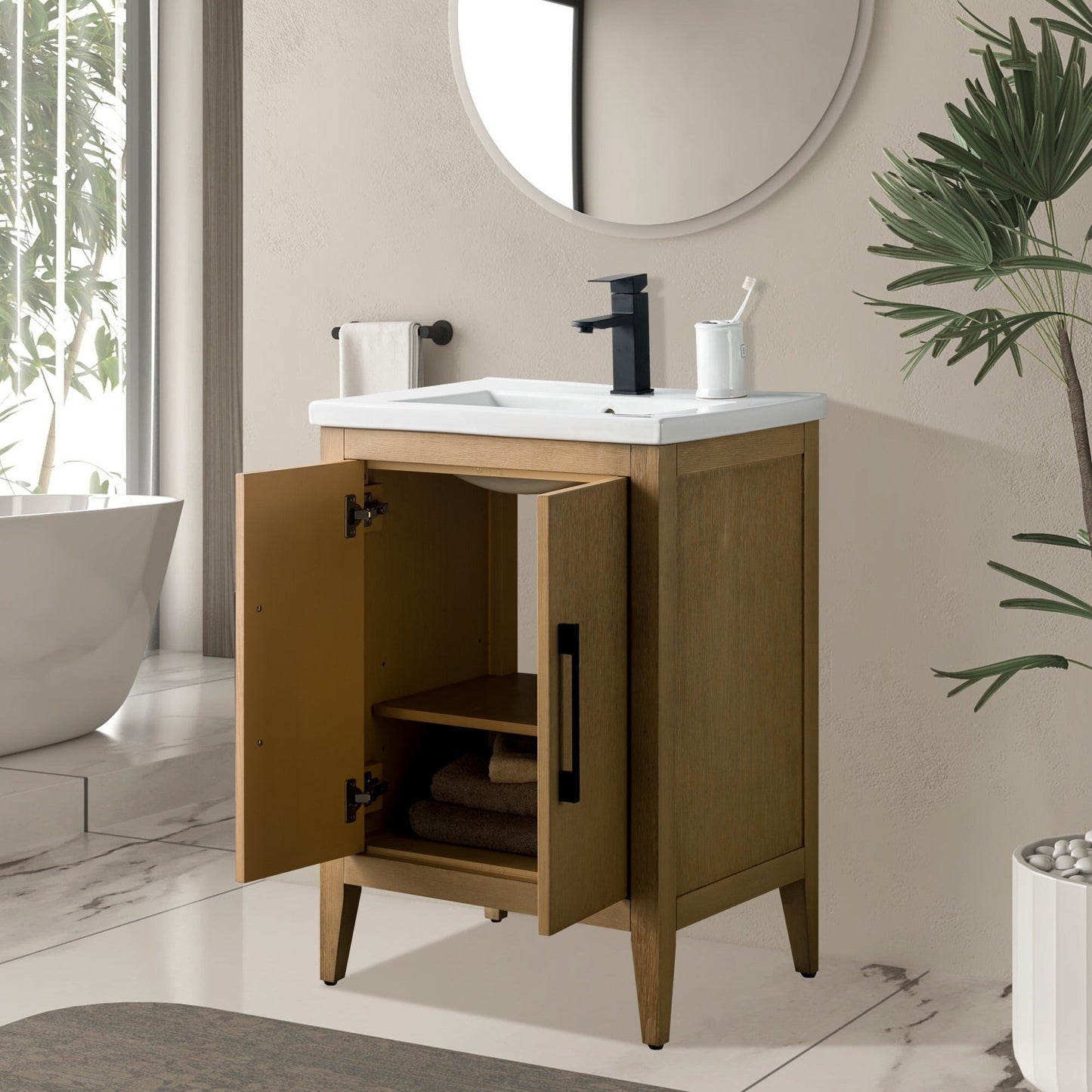 Meuble-lavabo simple Vanity Art 20, 24 ou 30 avec dessus en céramique