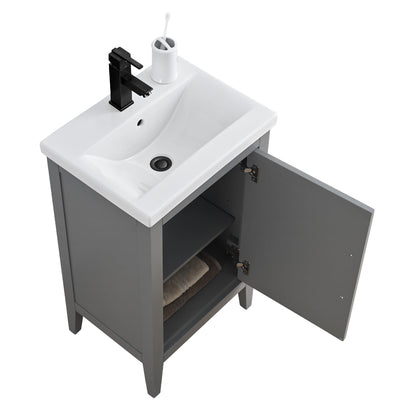 Meuble-lavabo simple Vanity Art 20, 24 ou 30 avec dessus en céramique