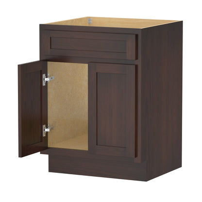Meuble-lavabo simple en bois massif de 24 pouces de Vanity Art