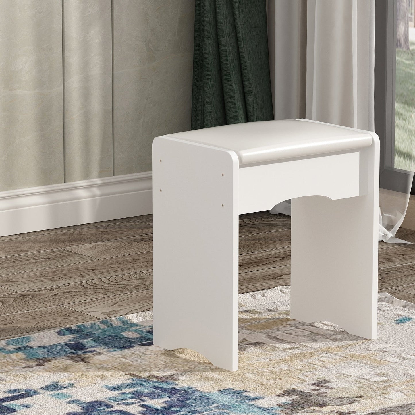 Ensemble de coiffeuse avec miroir et lampe, coiffeuse de maquillage avec tabouret