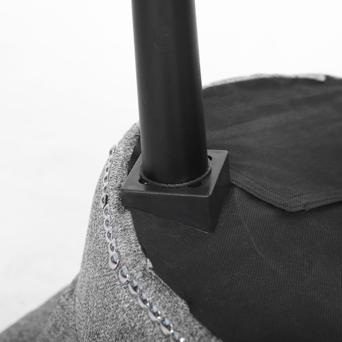 Tabouret de coiffeuse VEIKOUS avec dossier bas et pieds en bois - 17,3 x 15,7 x 25,1