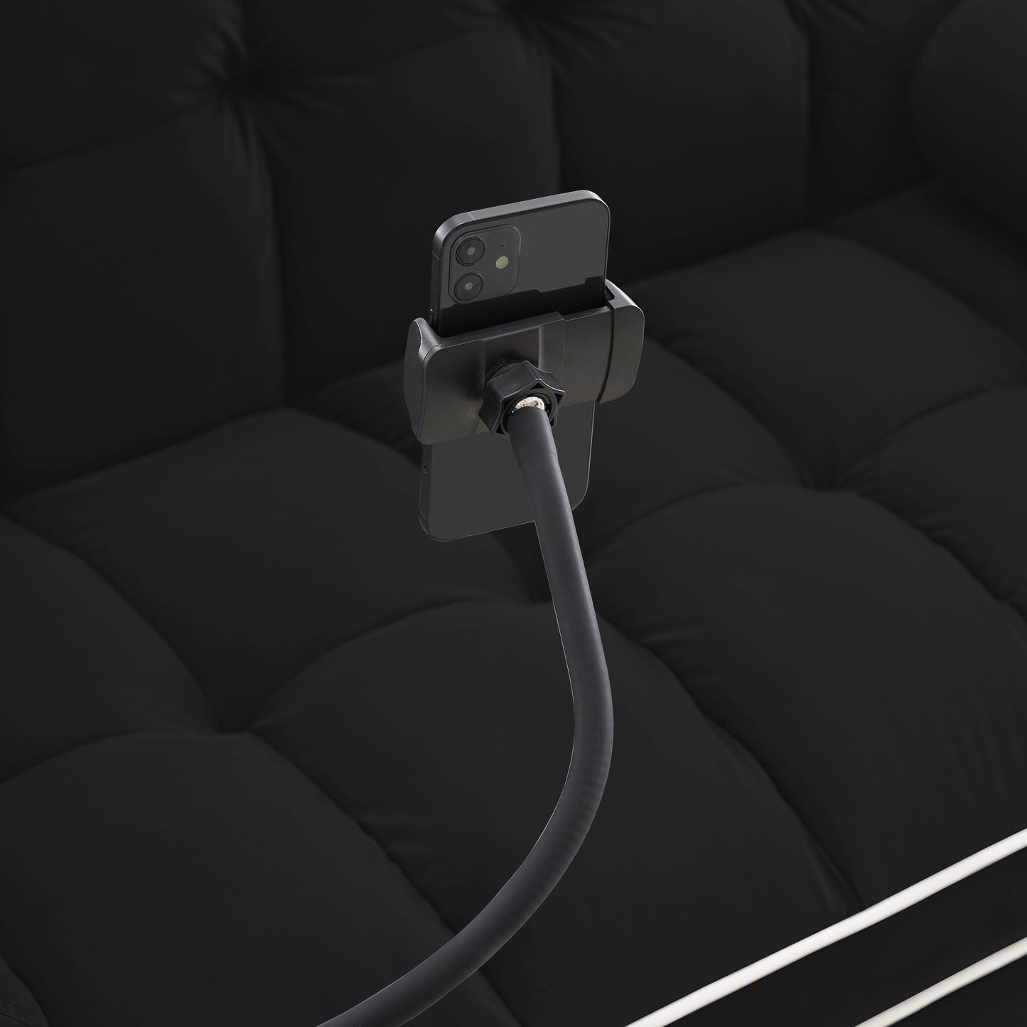 Canapé-lit convertible 2 places en velours de 55 pouces avec lit gigogne, inclinaison réglable, poches latérales et support pour téléphone