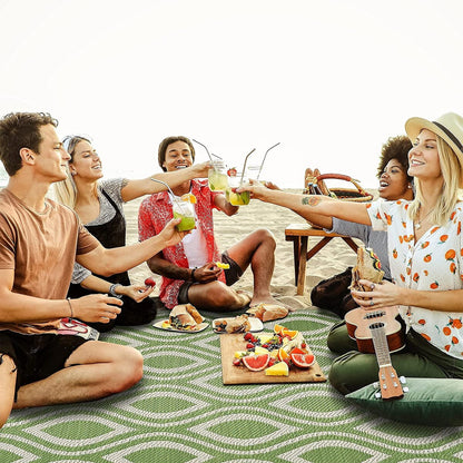 Tapis de sol/tapis d'extérieur léger et réversible Venice en plastique recyclé