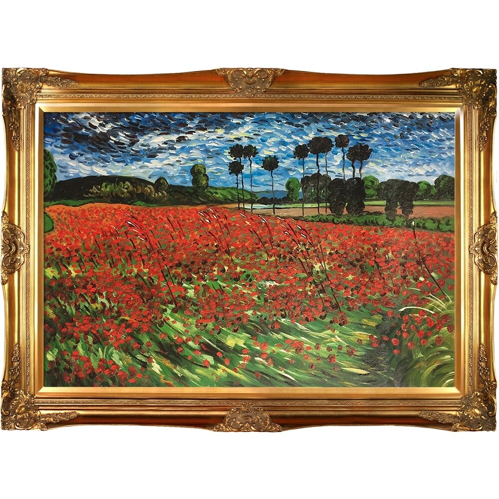 La reproduction à l'huile du pastiche « Champ de coquelicots » de Vincent Van Gogh, peinte à la main