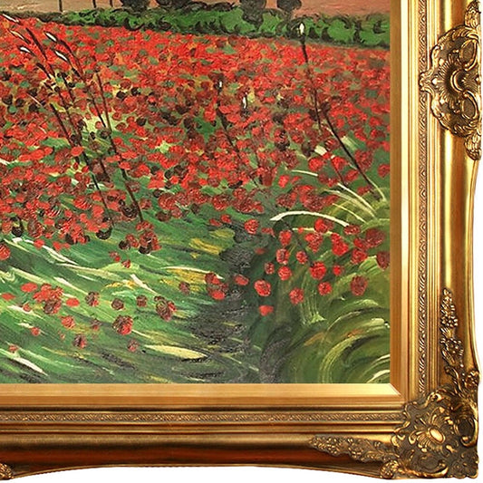 La reproduction à l'huile du pastiche « Champ de coquelicots » de Vincent Van Gogh, peinte à la main