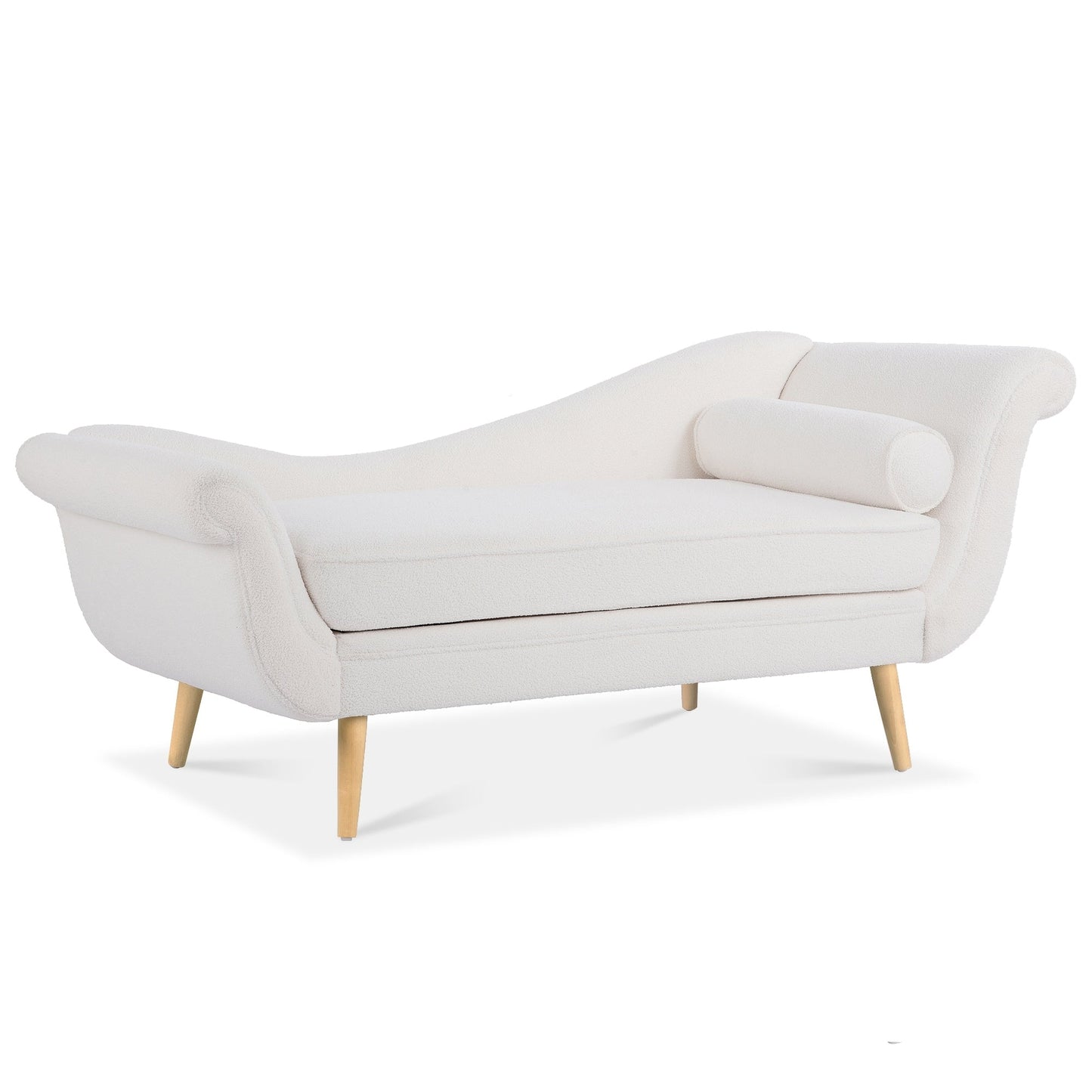 Chaise longue vintage avec accoudoirs en volutes par Christopher Knight Home