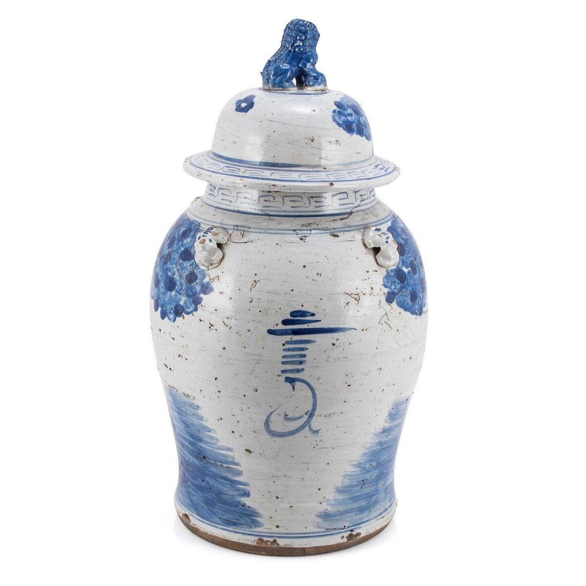 Grand pot de temple vintage à motif d'enfants enchantés