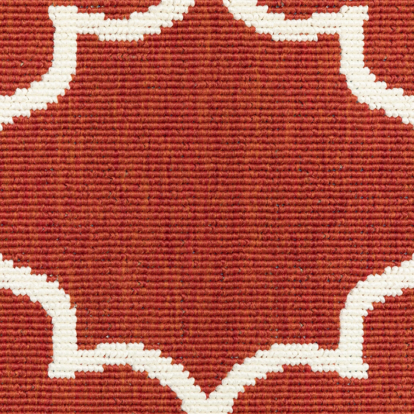 Tapis d'intérieur/extérieur Vista Home Martinique à motif treillis blanc cassé/rouge brique.