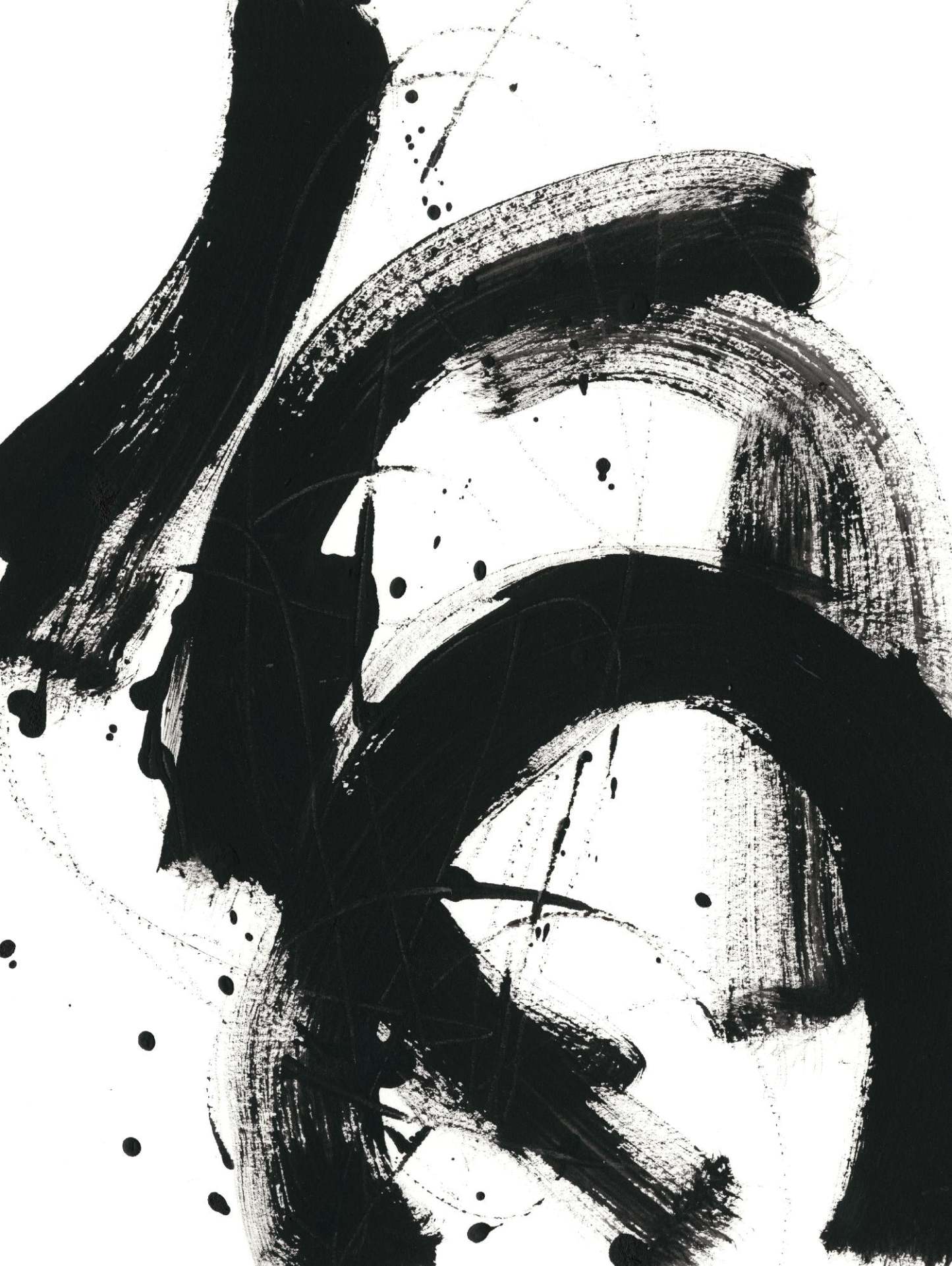 Œuvre d'art murale géante « Onyx Gesture II » 72 x 54