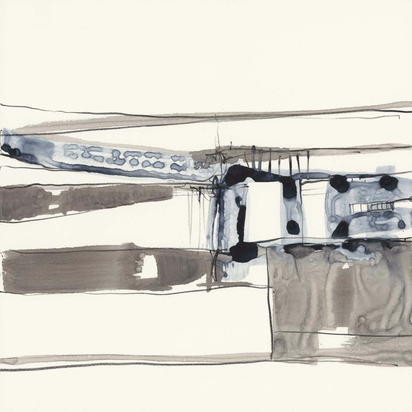 Œuvre d'art murale géante « Stark Lines II » 72 x 72