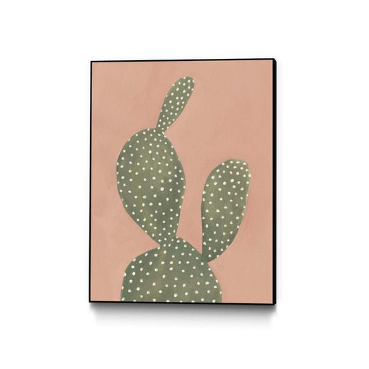 Œuvre d'art murale sur toile encadrée noire « Coral Cactus I » 24 x 32
