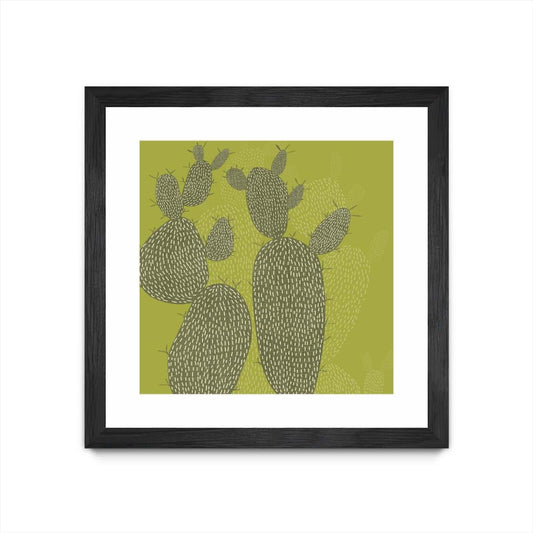Opuntia I Œuvre d'art murale encadrée noire et mate « Opuntia I » 30 x 30
