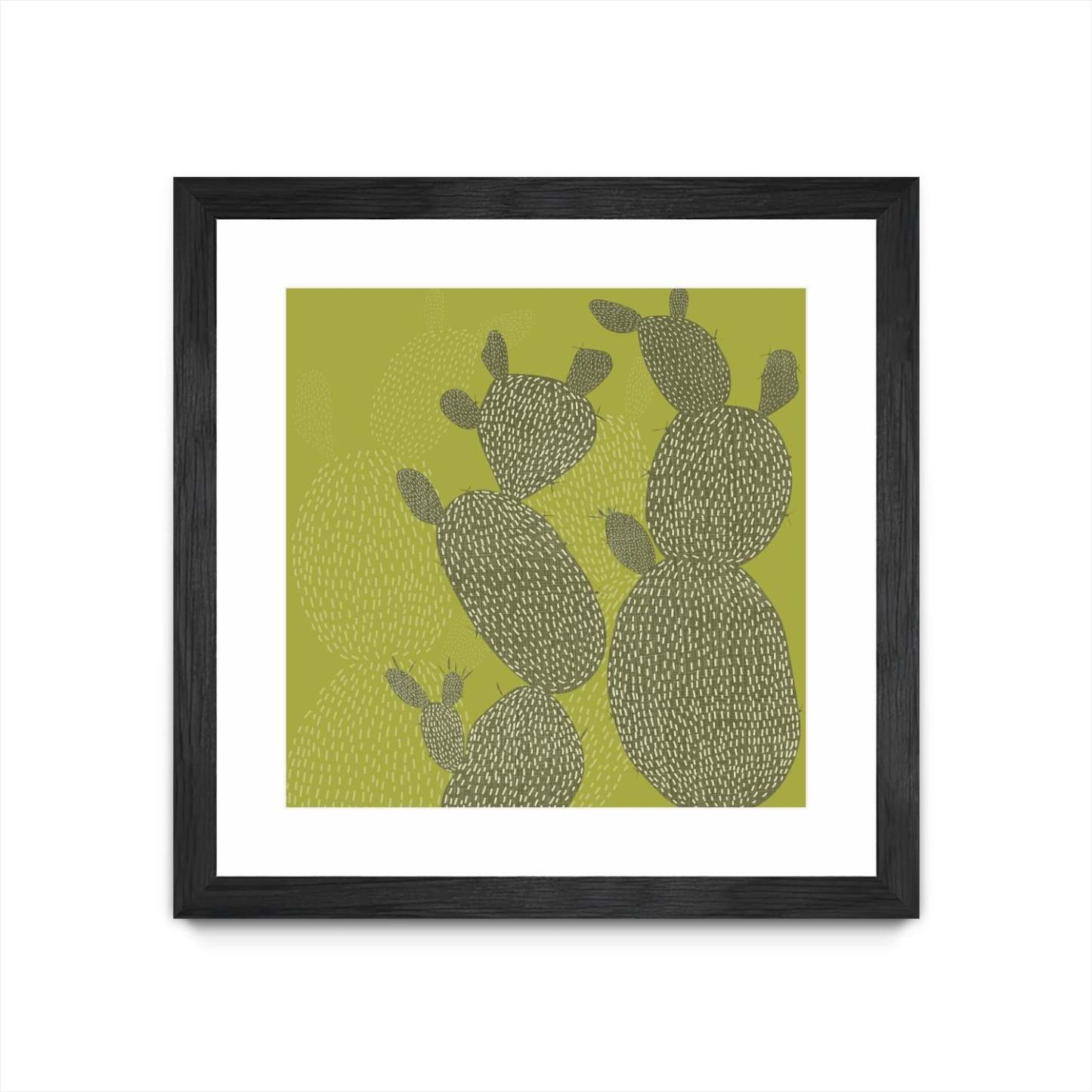Opuntia Ii Matted and Framed Black 36x36 Wall Art|Œuvre d'art murale encadrée noire et mate « Opuntia Ii » 36 x 36