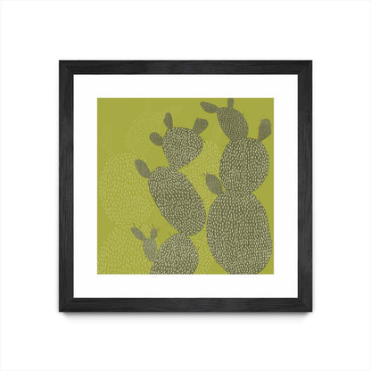 Opuntia Ii Matted and Framed Black 36x36 Wall Art|Œuvre d'art murale encadrée noire et mate « Opuntia Ii » 36 x 36