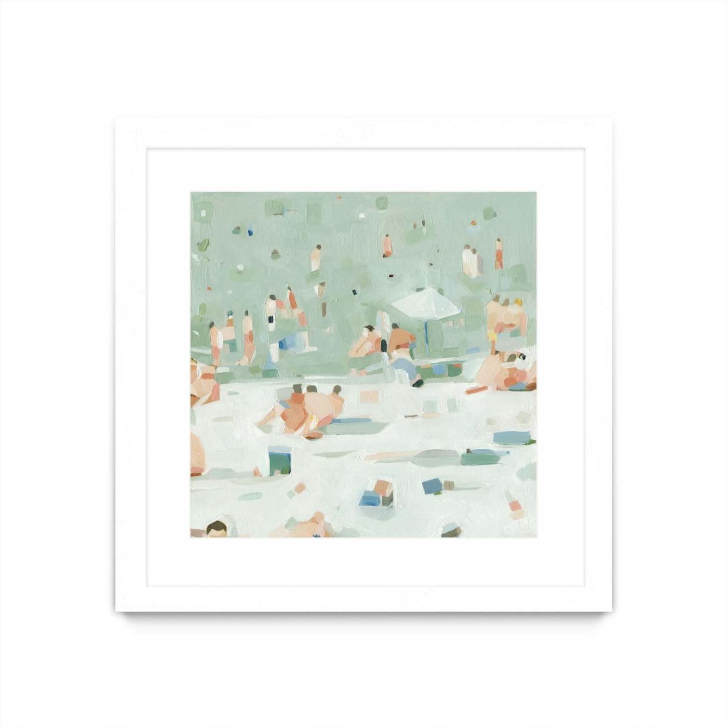 Summer Confetti I Matted and Framed White 36x36 Wall Art|Œuvre d'art murale encadrée blanche et mate « Summer Confetti I » 36 x 36