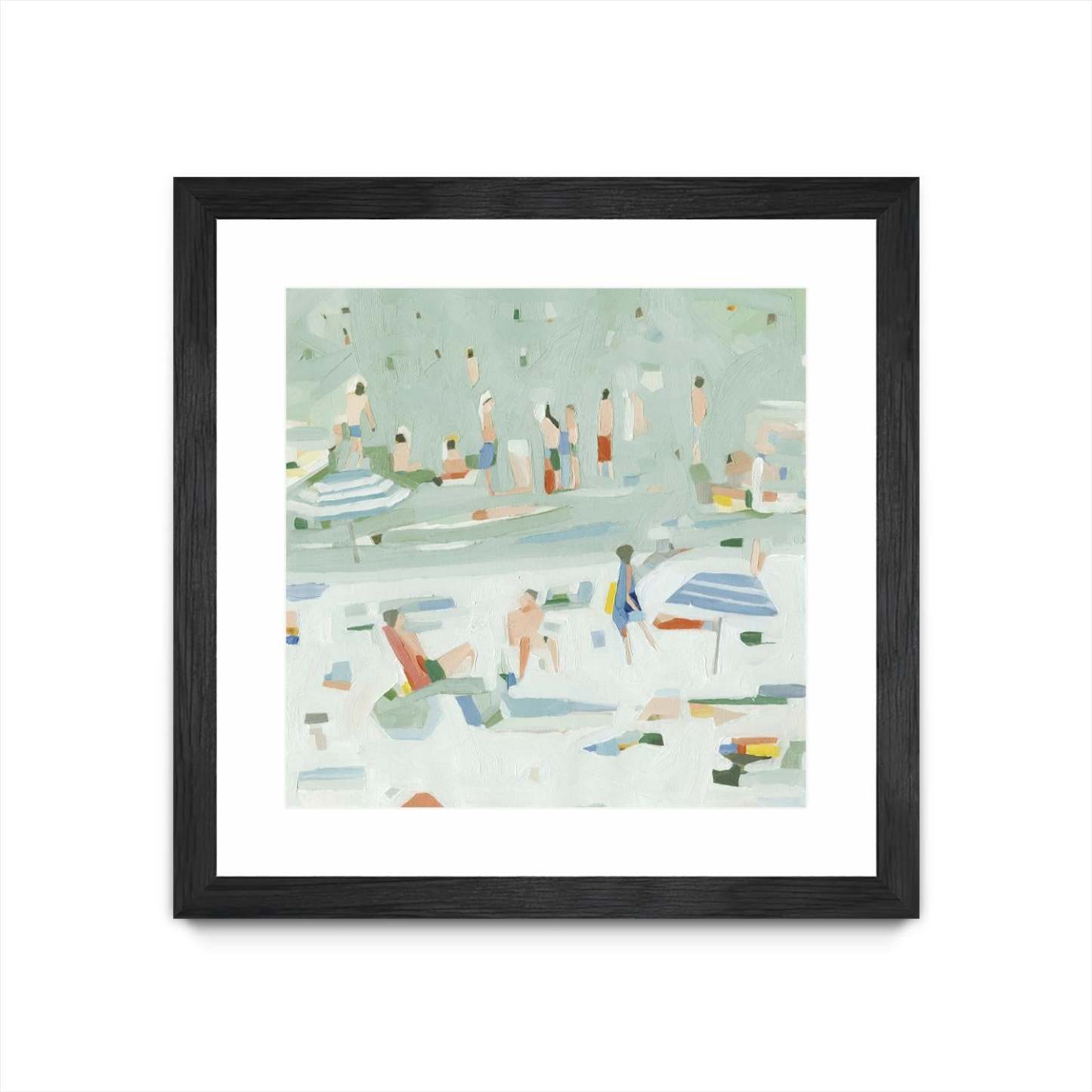 Summer Confetti Ii Matted and Framed Black 36x36 Wall Art|Œuvre d'art murale encadrée noire et mate « Summer Confetti Ii » 36 x 36