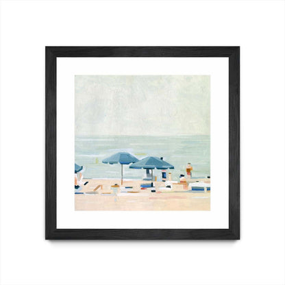 Si c'est les plages, j'ai maté et encadré l'œuvre d'art murale noire 30x30 | Œuvre d'art murale imprimée noire et mate « Si c'est les plages » 30 x 30