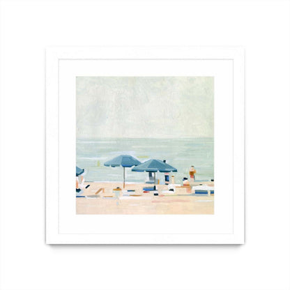 Si c'est les plages, j'ai maté et encadré l'œuvre d'art murale blanche 30x30 | Œuvre d'art murale imprimée blanche et mate « Si c'est les plages, j'ai » 30 x 30