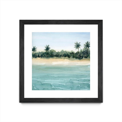 Paradis Ii Matted and Framed Black 36x36 Wall Art|Œuvre d'art murale encadrée noire et mate « Paradis Ii » 36 x 36