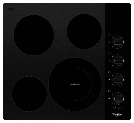 Whirlpool 24 4-Element Electric Cooktop - Black - WCE55US4HB | Surface de cuisson électrique Whirlpool de 24 po à 4 éléments - noire - WCE55US4HB