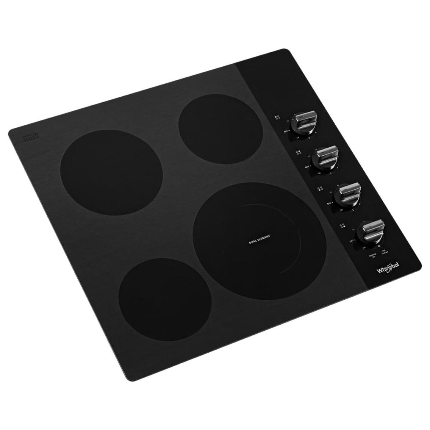 Whirlpool 24 4-Element Electric Cooktop - Black - WCE55US4HB | Surface de cuisson électrique Whirlpool de 24 po à 4 éléments - noire - WCE55US4HB