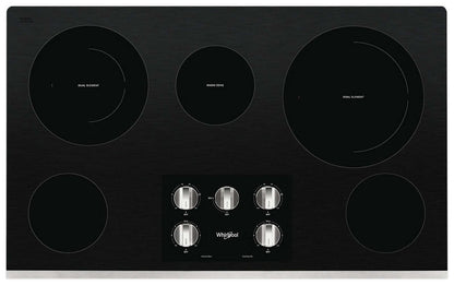 Whirlpool 36 5-Element Electric Cooktop - Stainless Steel - WCE77US6HS | Table de cuisson électrique Whirlpool de 36 po à 5 éléments - acier inoxydable - WCE77US6HS