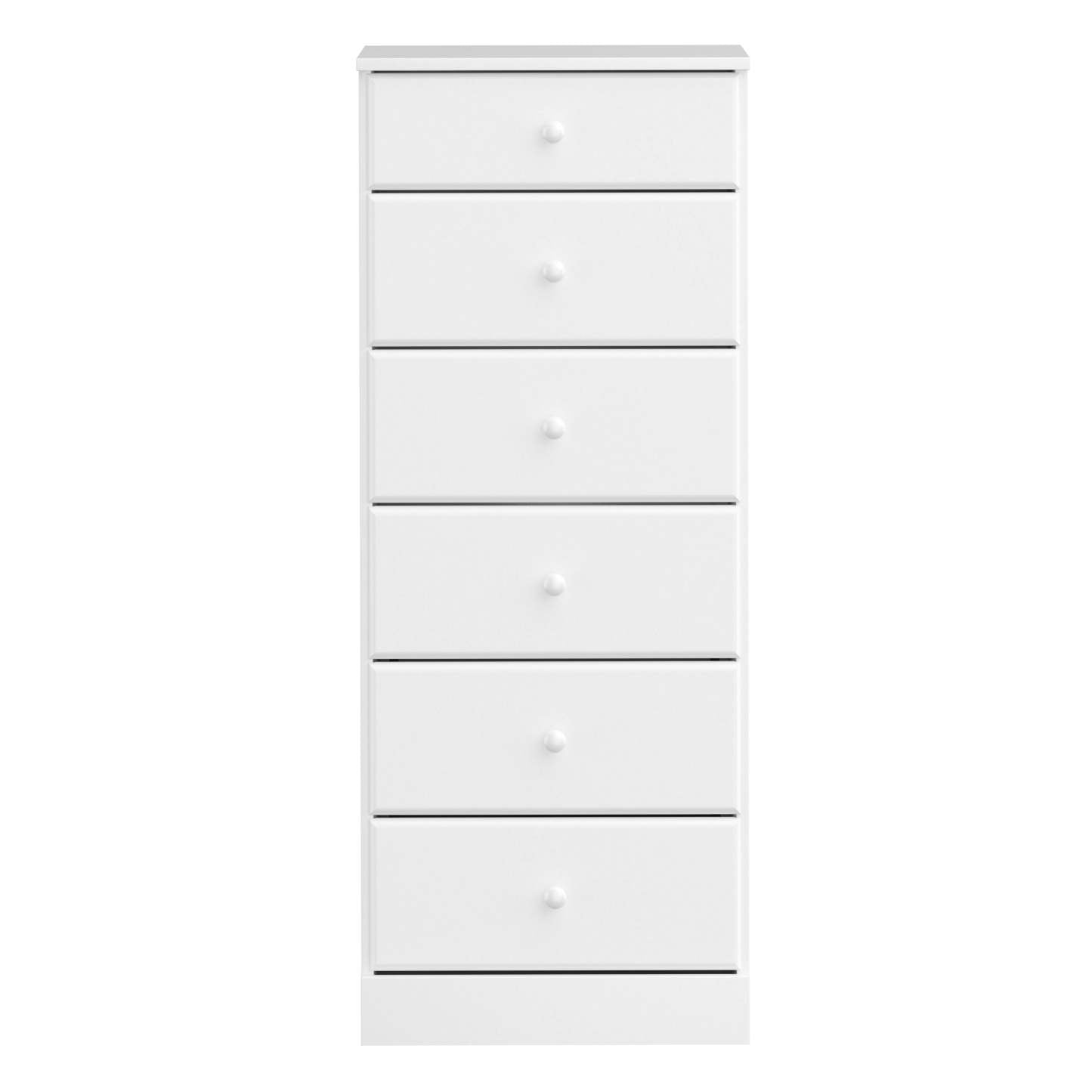 Commode haute Astrid 6 tiroirs - Blanc|Commode verticale haute Astrid à 6 tiroirs - blanche