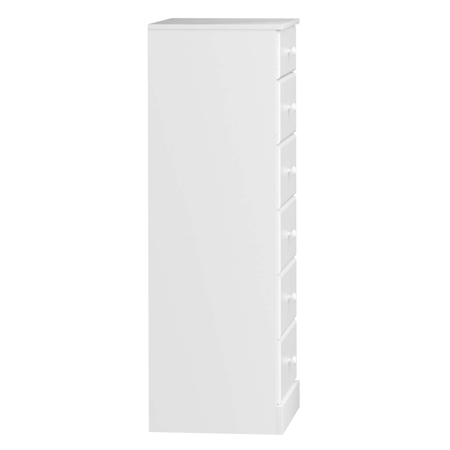 Commode haute Astrid 6 tiroirs - Blanc|Commode verticale haute Astrid à 6 tiroirs - blanche