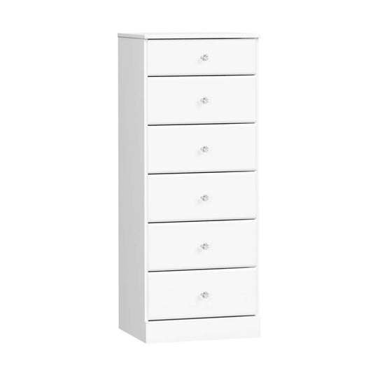 Commode haute Astrid Kids 6-Drawer - Blanc|Commode verticale haute Astrid à 6 tiroirs pour enfants - blanche