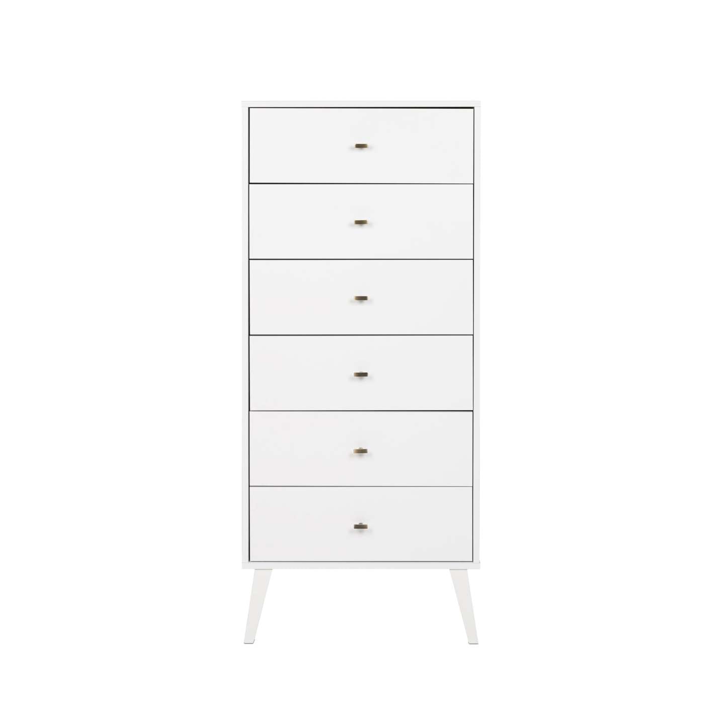 Milo Tall 6-Drawer Chest - Blanc|Commode verticale haute Milo à 6 tiroirs - blanche